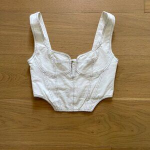 NWT American Threads White Corset Top Size Medium